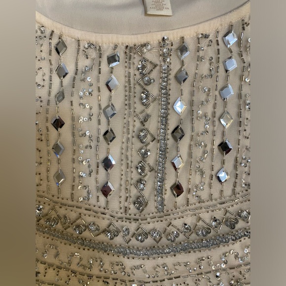 Chico’s Embellished Tank Champagne Color Size 2 /M/12 - Picture 6 of 11